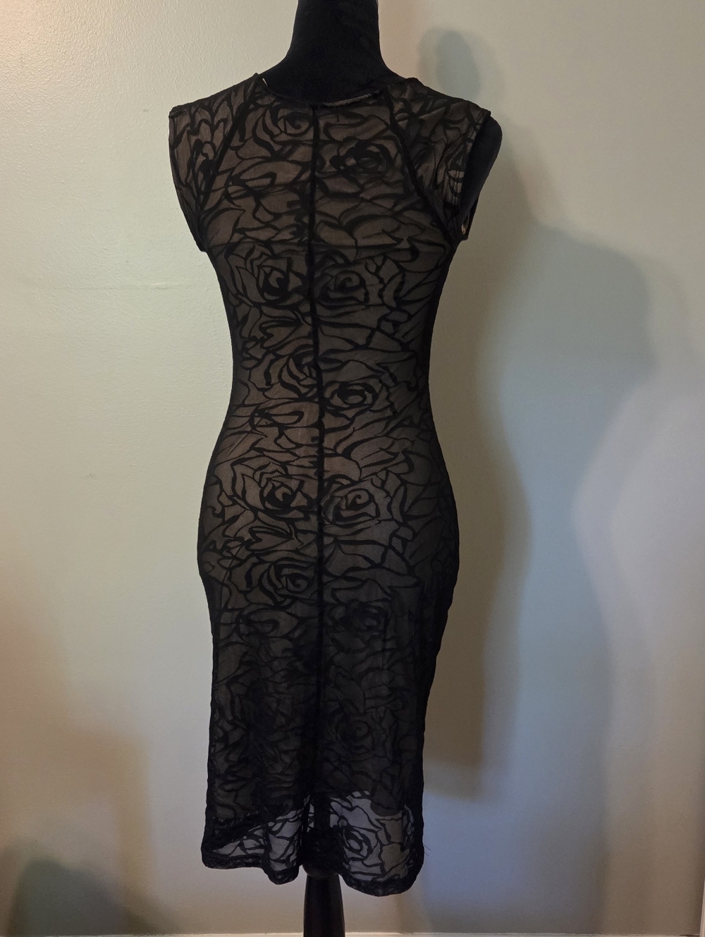 Vintage Womens Black Mesh Sheer Babydoll 90's Y2k Ruched Whimsigoth Dress. Sz S - Picture 3 of 8